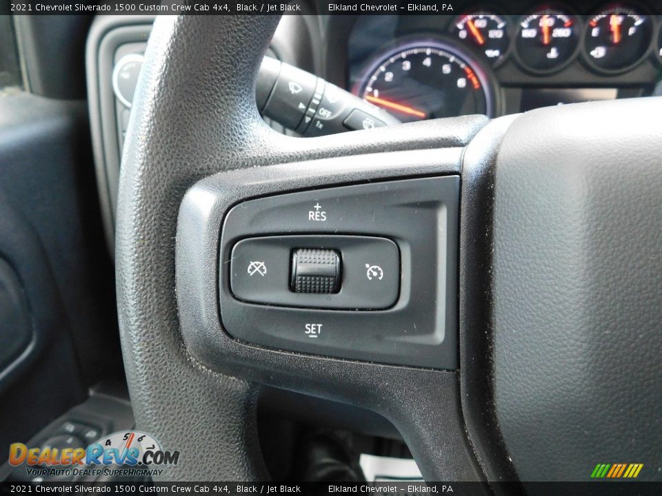 2021 Chevrolet Silverado 1500 Custom Crew Cab 4x4 Black / Jet Black Photo #29