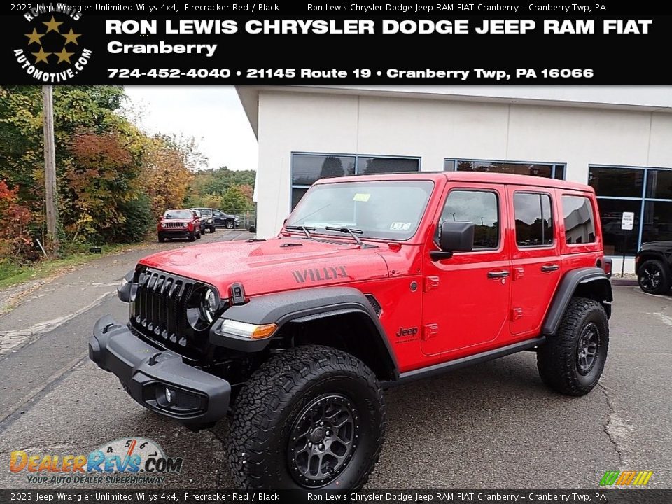 2023 Jeep Wrangler Unlimited Willys 4x4 Firecracker Red / Black Photo #1
