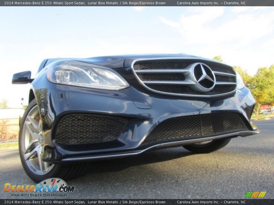 2014 Mercedes-Benz E 350 4Matic Sport Sedan Lunar Blue Metallic / Silk Beige/Espresso Brown Photo #2