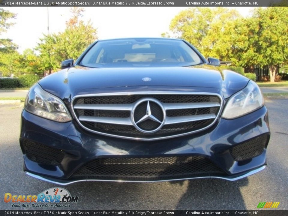2014 Mercedes-Benz E 350 4Matic Sport Sedan Lunar Blue Metallic / Silk Beige/Espresso Brown Photo #4