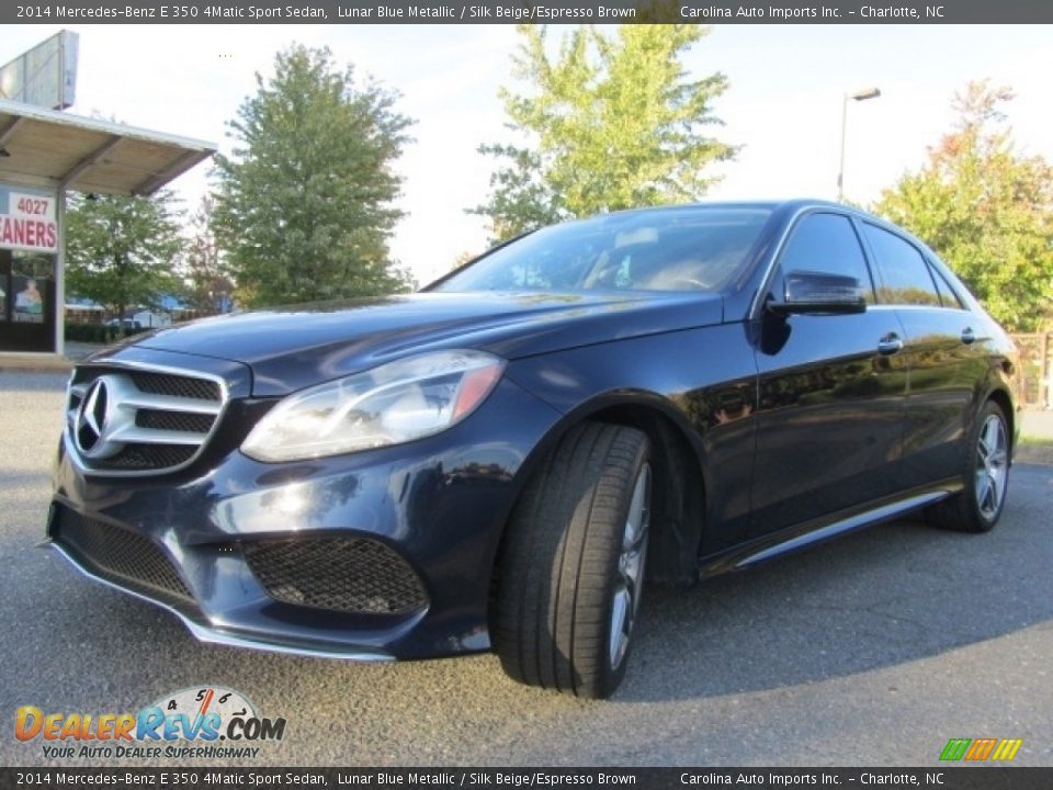2014 Mercedes-Benz E 350 4Matic Sport Sedan Lunar Blue Metallic / Silk Beige/Espresso Brown Photo #6
