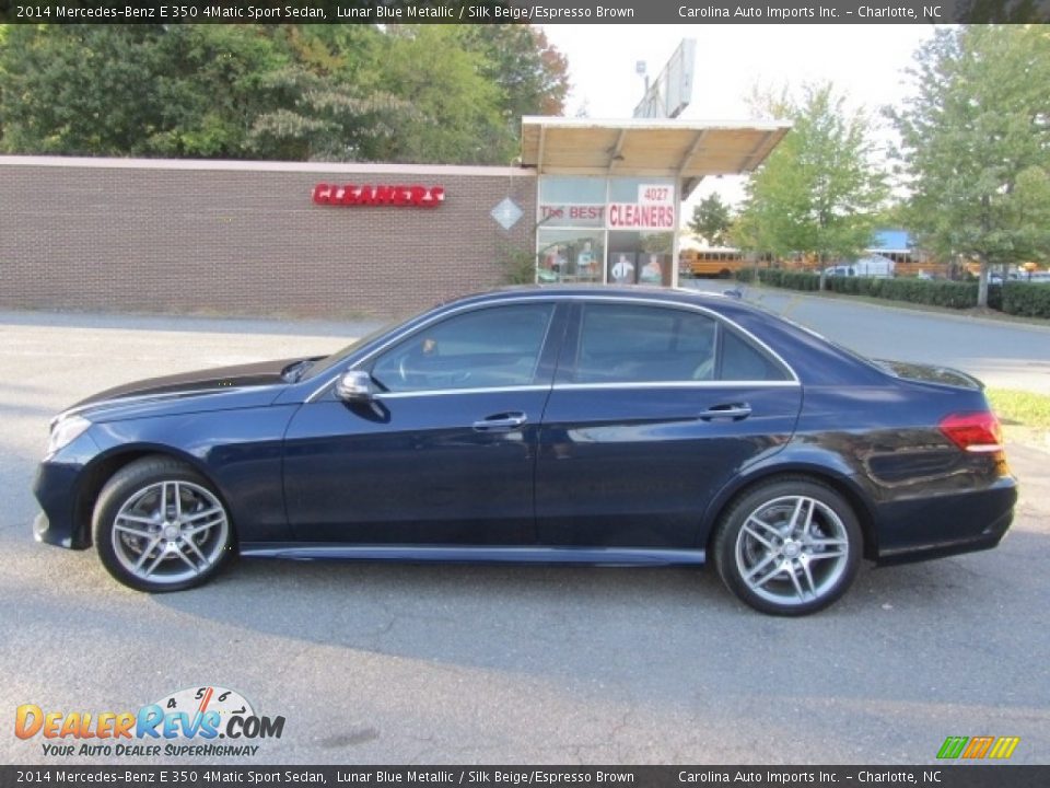 2014 Mercedes-Benz E 350 4Matic Sport Sedan Lunar Blue Metallic / Silk Beige/Espresso Brown Photo #7