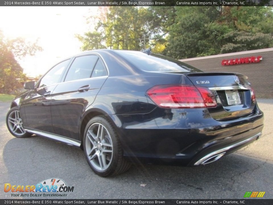 2014 Mercedes-Benz E 350 4Matic Sport Sedan Lunar Blue Metallic / Silk Beige/Espresso Brown Photo #8