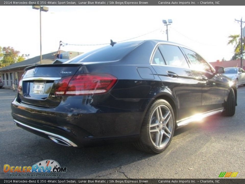 2014 Mercedes-Benz E 350 4Matic Sport Sedan Lunar Blue Metallic / Silk Beige/Espresso Brown Photo #10