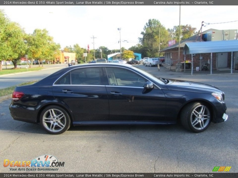 2014 Mercedes-Benz E 350 4Matic Sport Sedan Lunar Blue Metallic / Silk Beige/Espresso Brown Photo #11