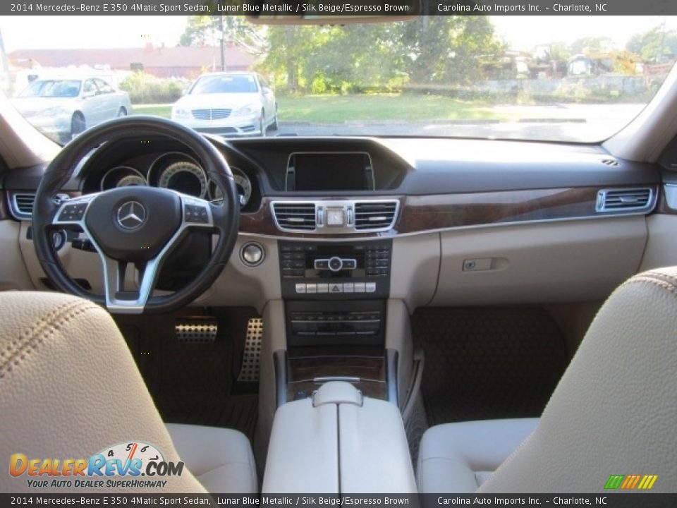 2014 Mercedes-Benz E 350 4Matic Sport Sedan Lunar Blue Metallic / Silk Beige/Espresso Brown Photo #13