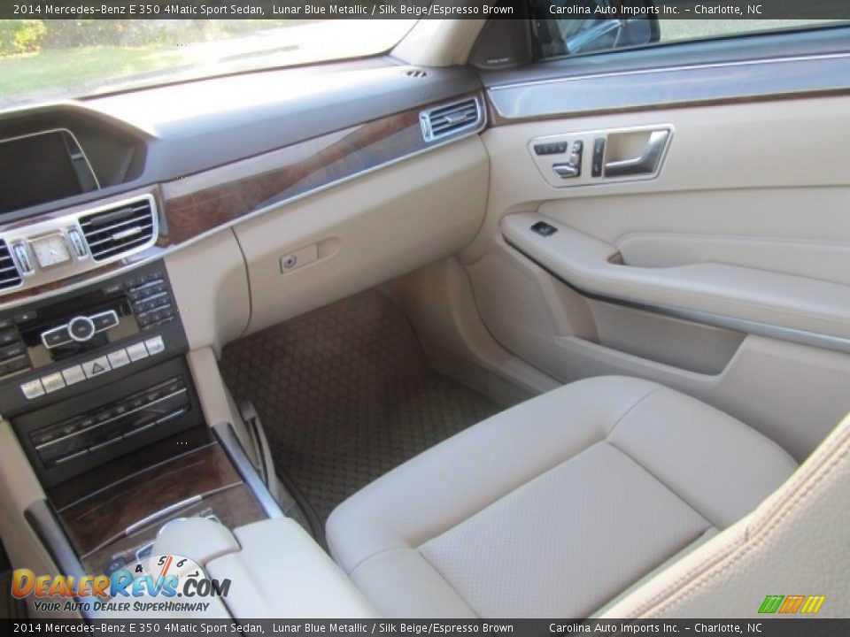 2014 Mercedes-Benz E 350 4Matic Sport Sedan Lunar Blue Metallic / Silk Beige/Espresso Brown Photo #14