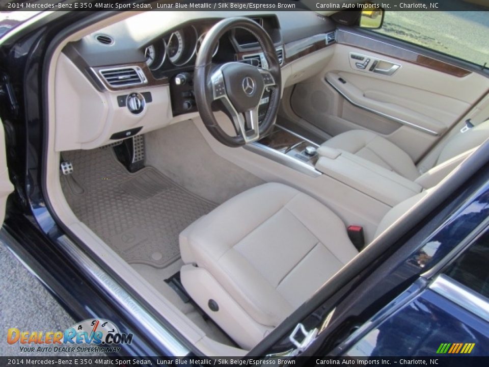 2014 Mercedes-Benz E 350 4Matic Sport Sedan Lunar Blue Metallic / Silk Beige/Espresso Brown Photo #17