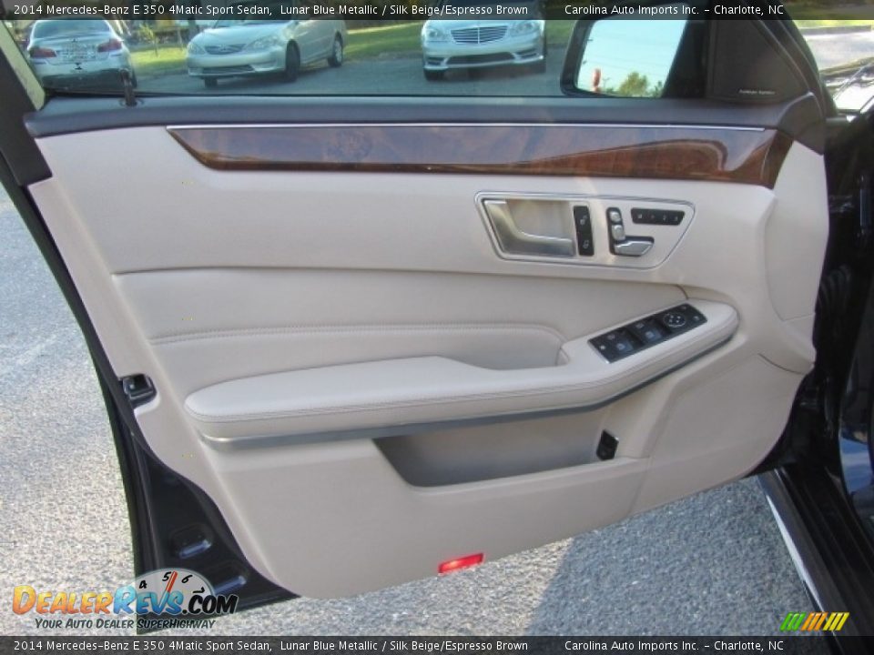 2014 Mercedes-Benz E 350 4Matic Sport Sedan Lunar Blue Metallic / Silk Beige/Espresso Brown Photo #18