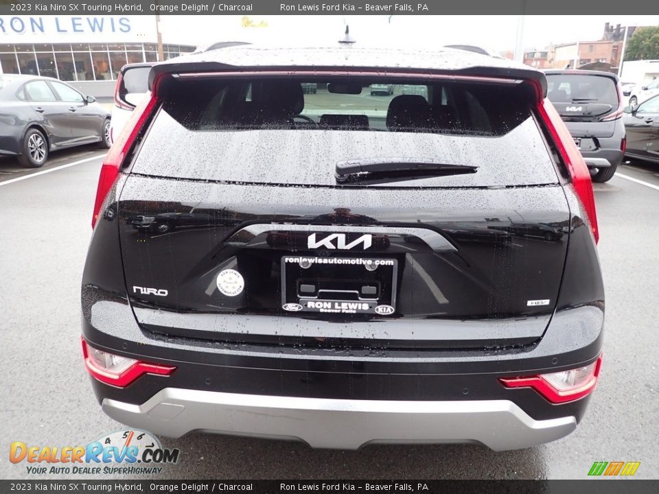 2023 Kia Niro SX Touring Hybrid Orange Delight / Charcoal Photo #7