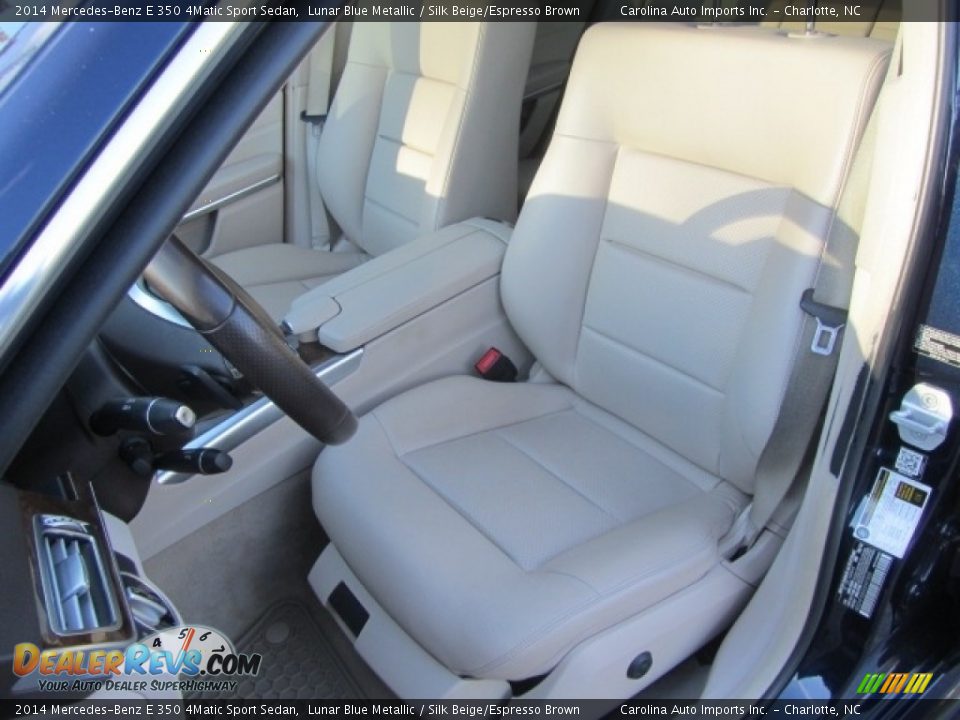 2014 Mercedes-Benz E 350 4Matic Sport Sedan Lunar Blue Metallic / Silk Beige/Espresso Brown Photo #19
