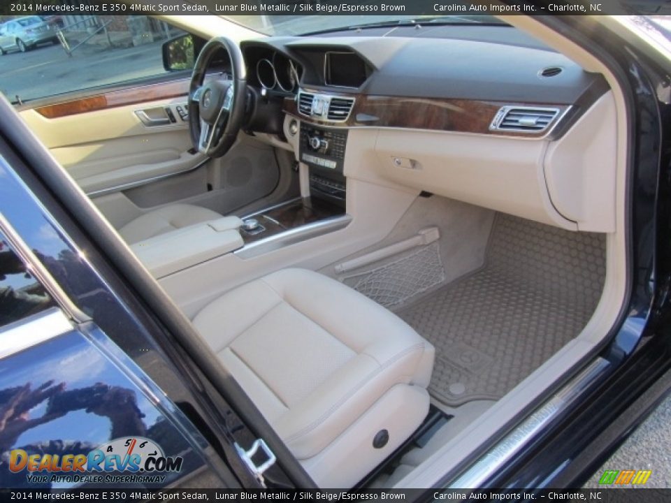 2014 Mercedes-Benz E 350 4Matic Sport Sedan Lunar Blue Metallic / Silk Beige/Espresso Brown Photo #22