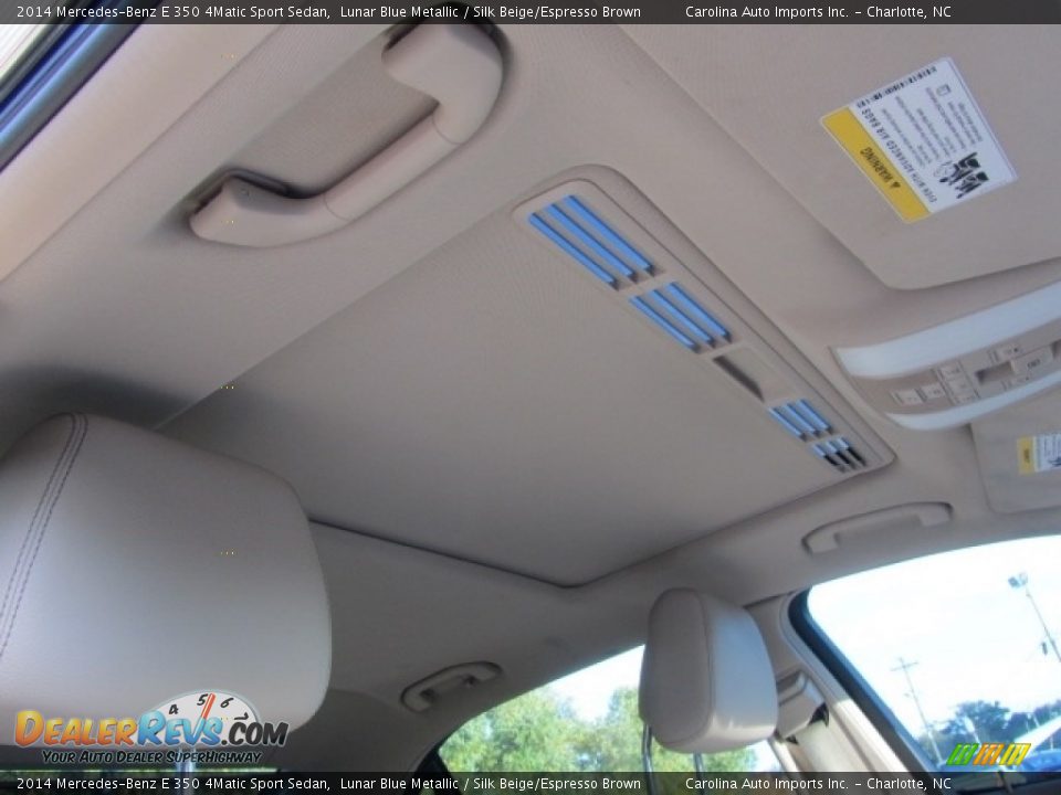 2014 Mercedes-Benz E 350 4Matic Sport Sedan Lunar Blue Metallic / Silk Beige/Espresso Brown Photo #24