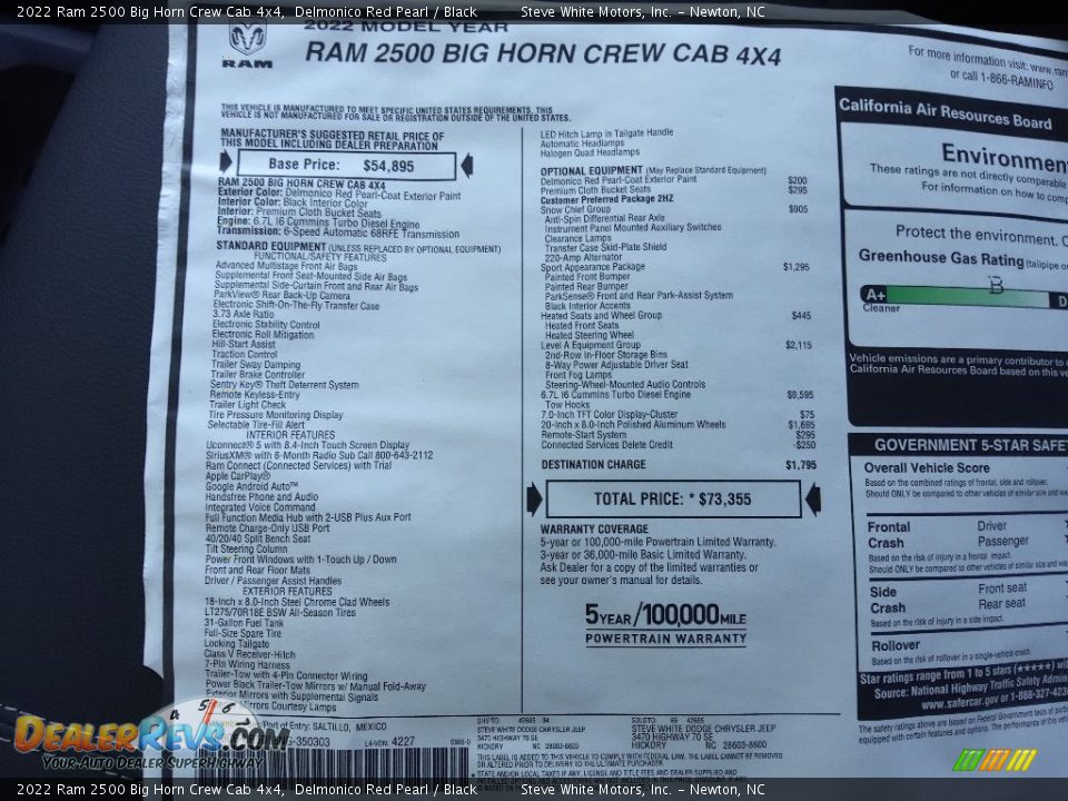 2022 Ram 2500 Big Horn Crew Cab 4x4 Delmonico Red Pearl / Black Photo #31