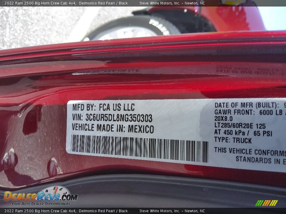 2022 Ram 2500 Big Horn Crew Cab 4x4 Delmonico Red Pearl / Black Photo #33