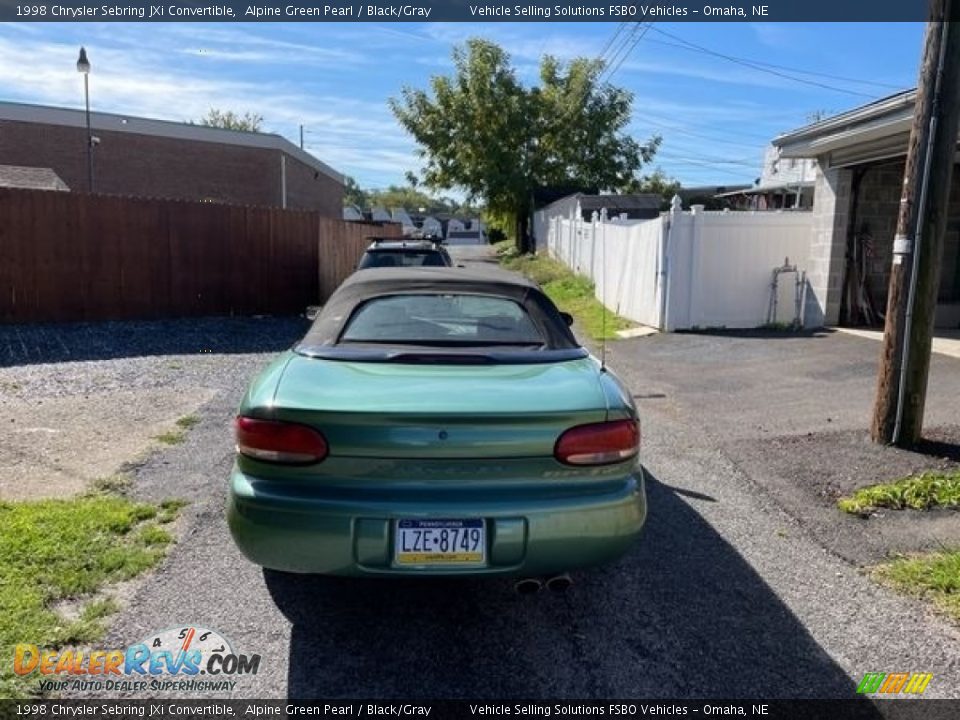 1998 Chrysler Sebring JXi Convertible Alpine Green Pearl / Black/Gray Photo #15