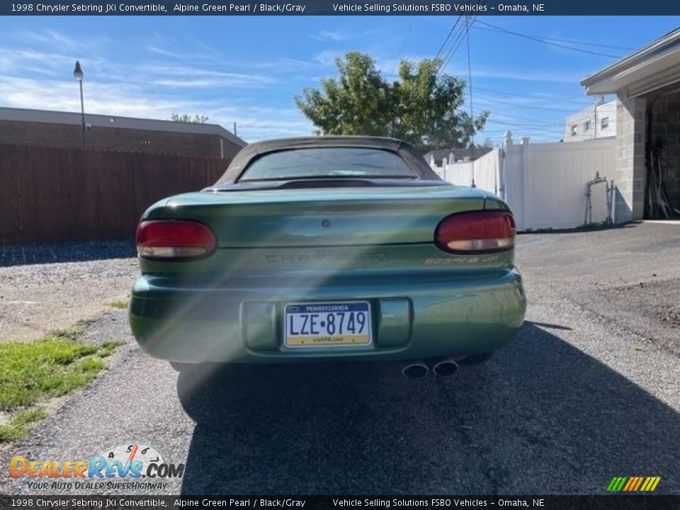 1998 Chrysler Sebring JXi Convertible Alpine Green Pearl / Black/Gray Photo #20