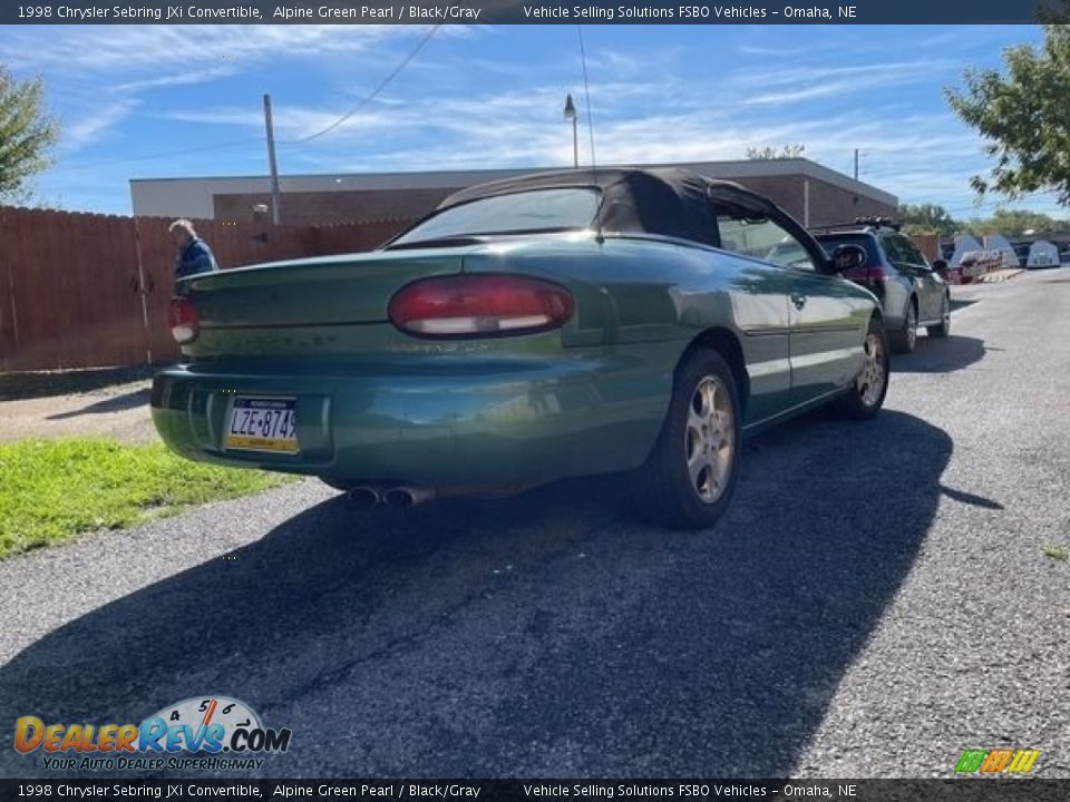 1998 Chrysler Sebring JXi Convertible Alpine Green Pearl / Black/Gray Photo #31