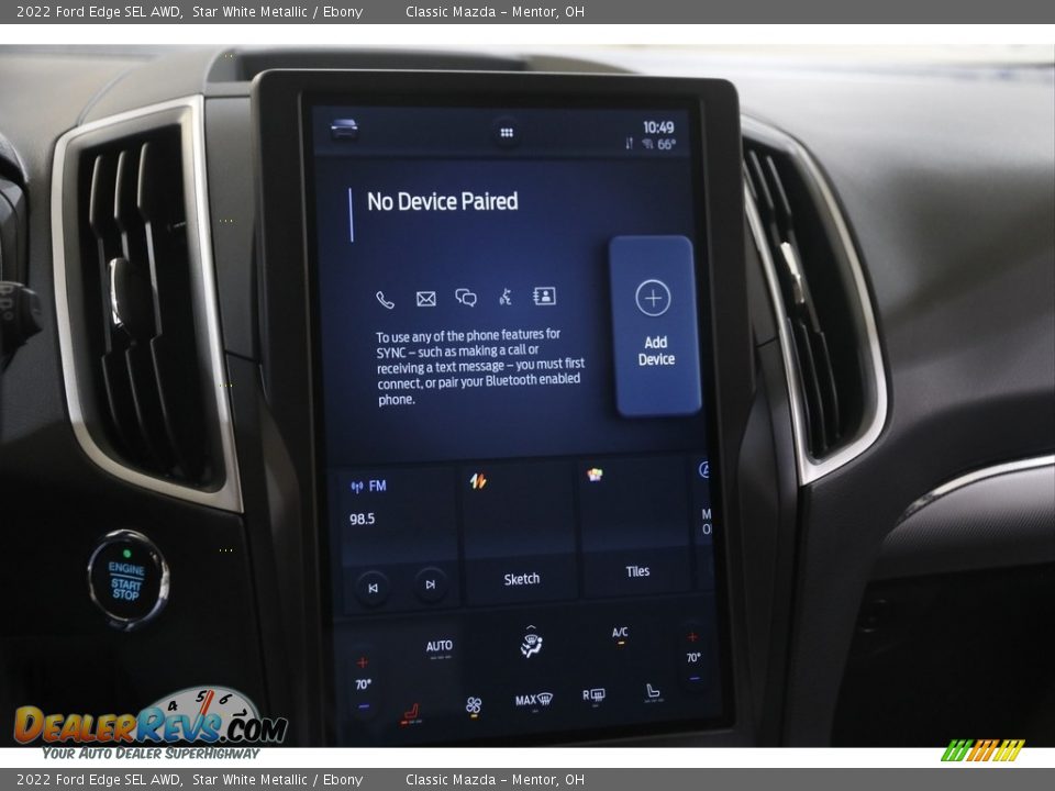 2022 Ford Edge SEL AWD Star White Metallic / Ebony Photo #12