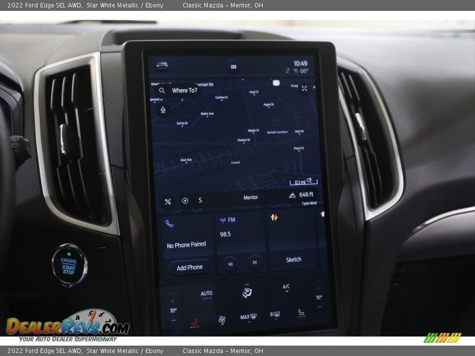 2022 Ford Edge SEL AWD Star White Metallic / Ebony Photo #13