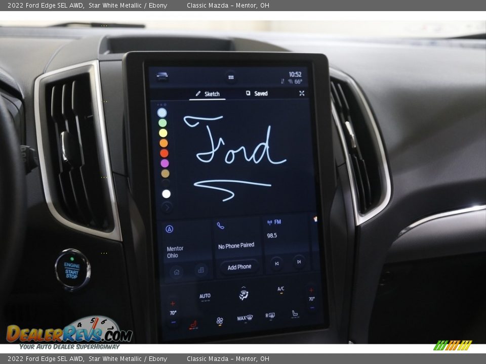 2022 Ford Edge SEL AWD Star White Metallic / Ebony Photo #14