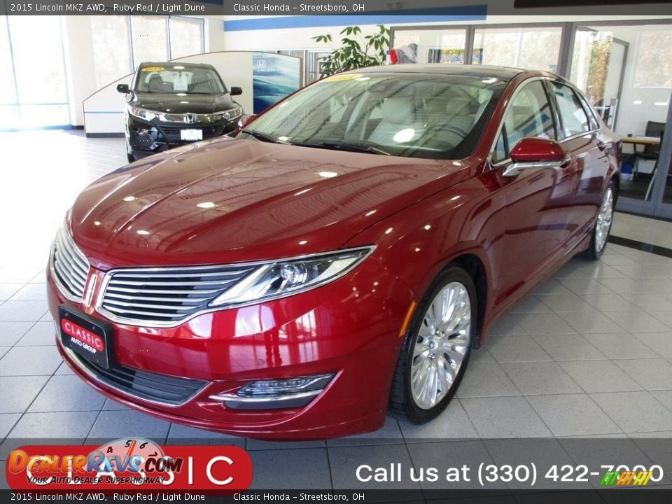 2015 Lincoln MKZ AWD Ruby Red / Light Dune Photo #1