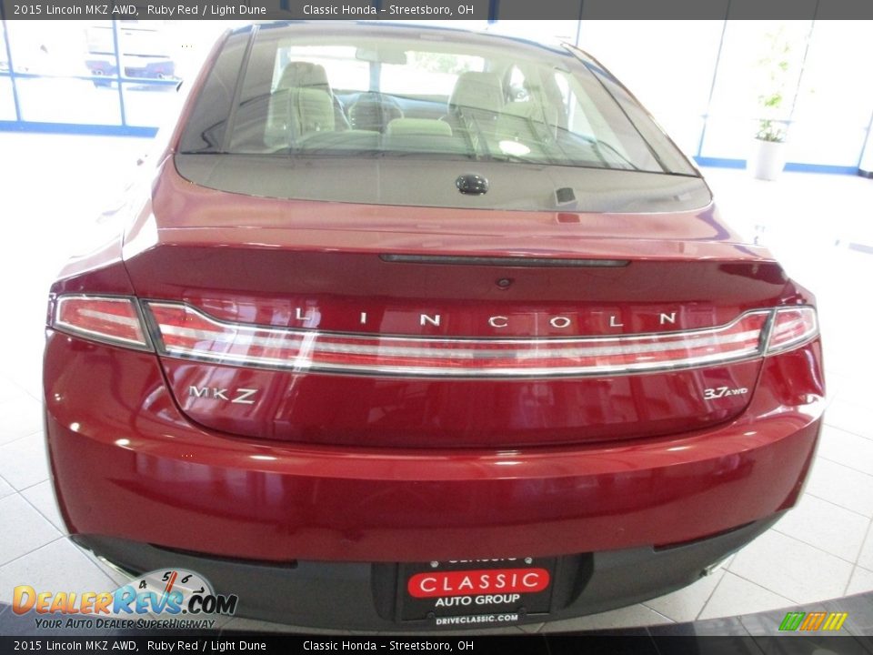2015 Lincoln MKZ AWD Ruby Red / Light Dune Photo #8