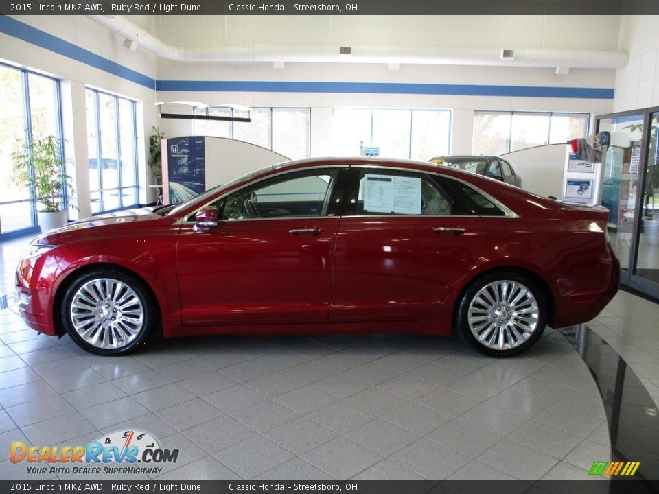 2015 Lincoln MKZ AWD Ruby Red / Light Dune Photo #11