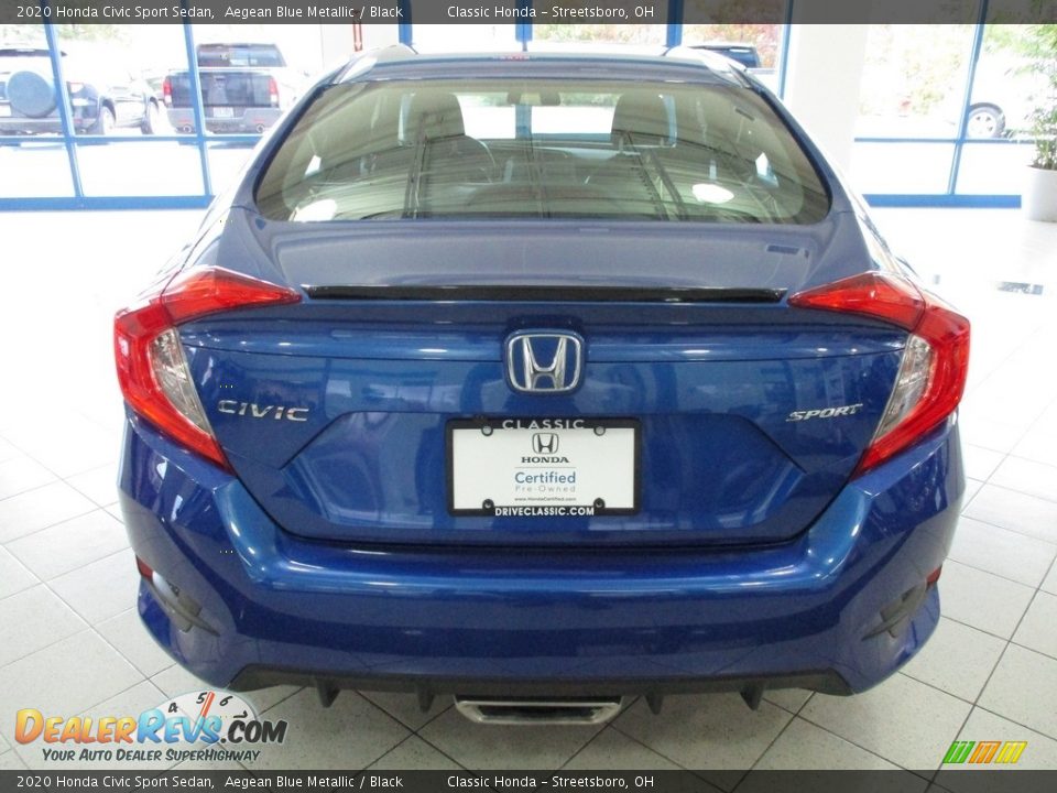 2020 Honda Civic Sport Sedan Aegean Blue Metallic / Black Photo #8