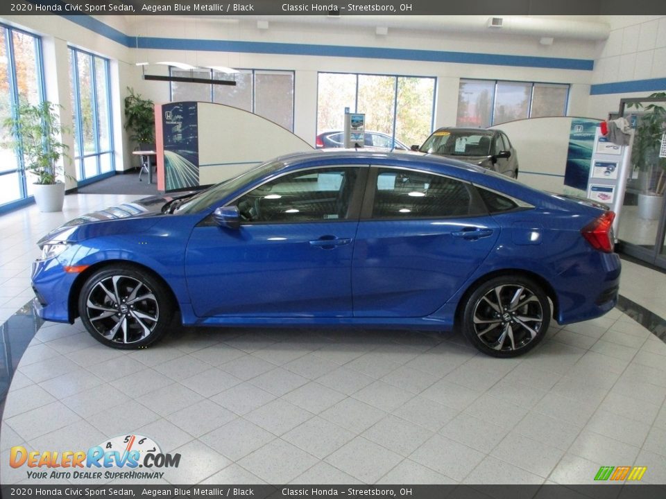 2020 Honda Civic Sport Sedan Aegean Blue Metallic / Black Photo #12