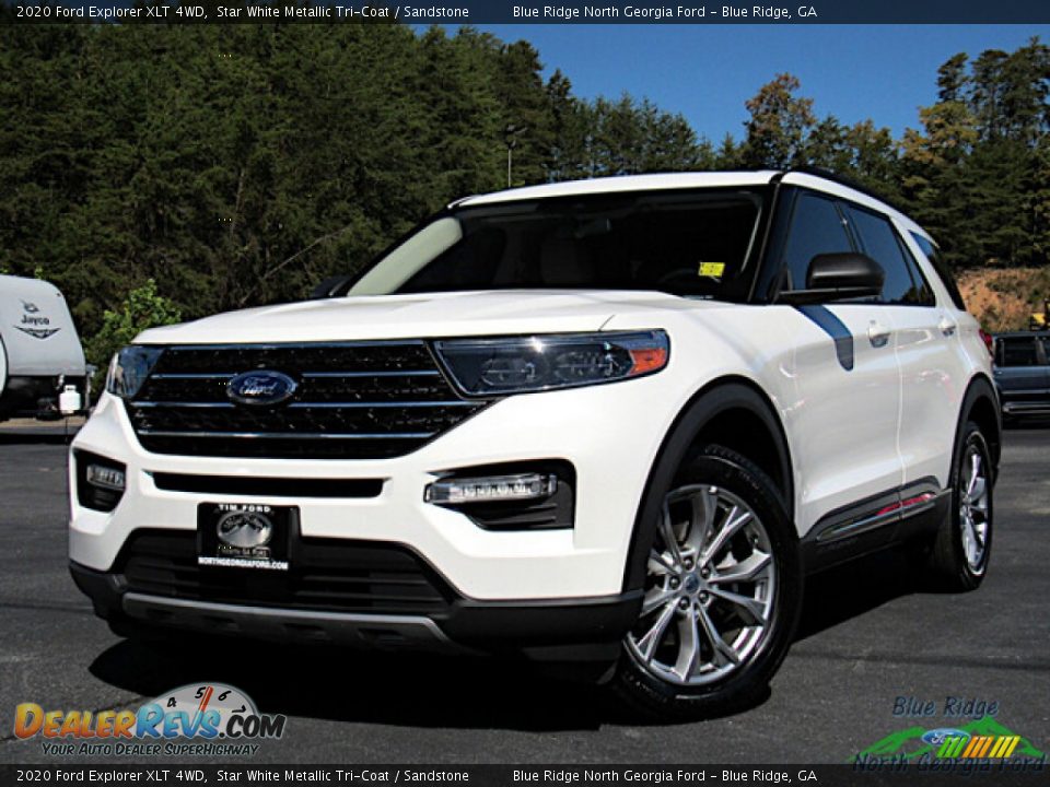 2020 Ford Explorer XLT 4WD Star White Metallic Tri-Coat / Sandstone Photo #1