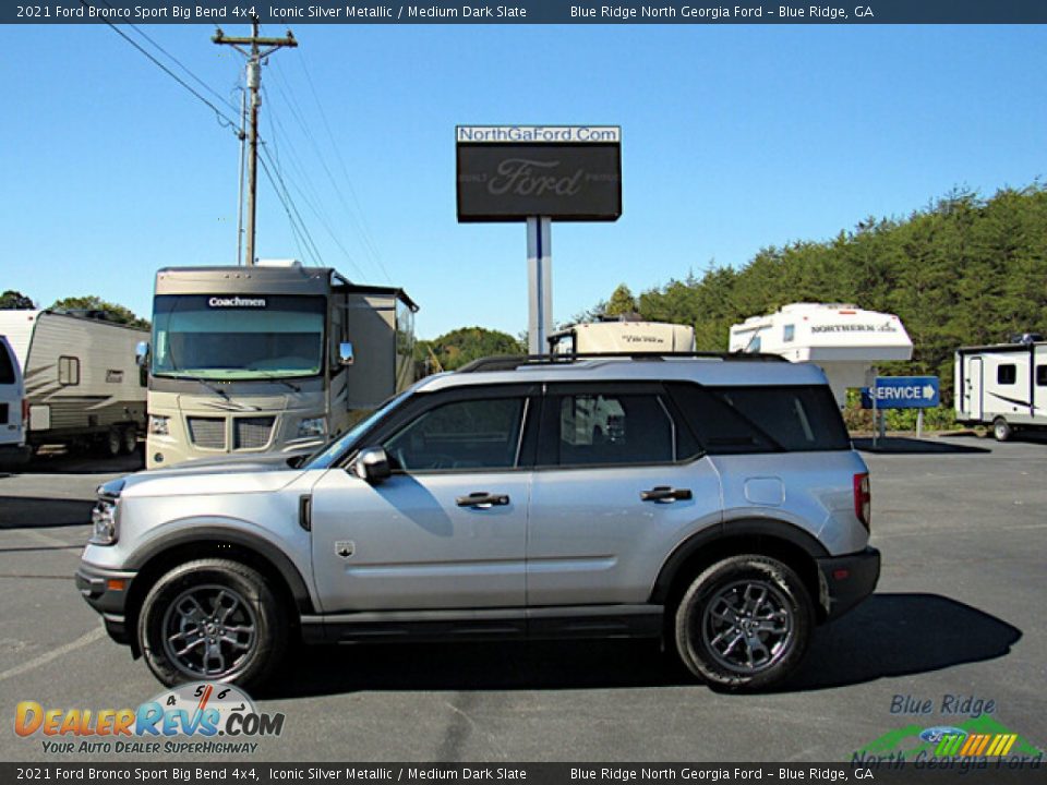 2021 Ford Bronco Sport Big Bend 4x4 Iconic Silver Metallic / Medium Dark Slate Photo #2