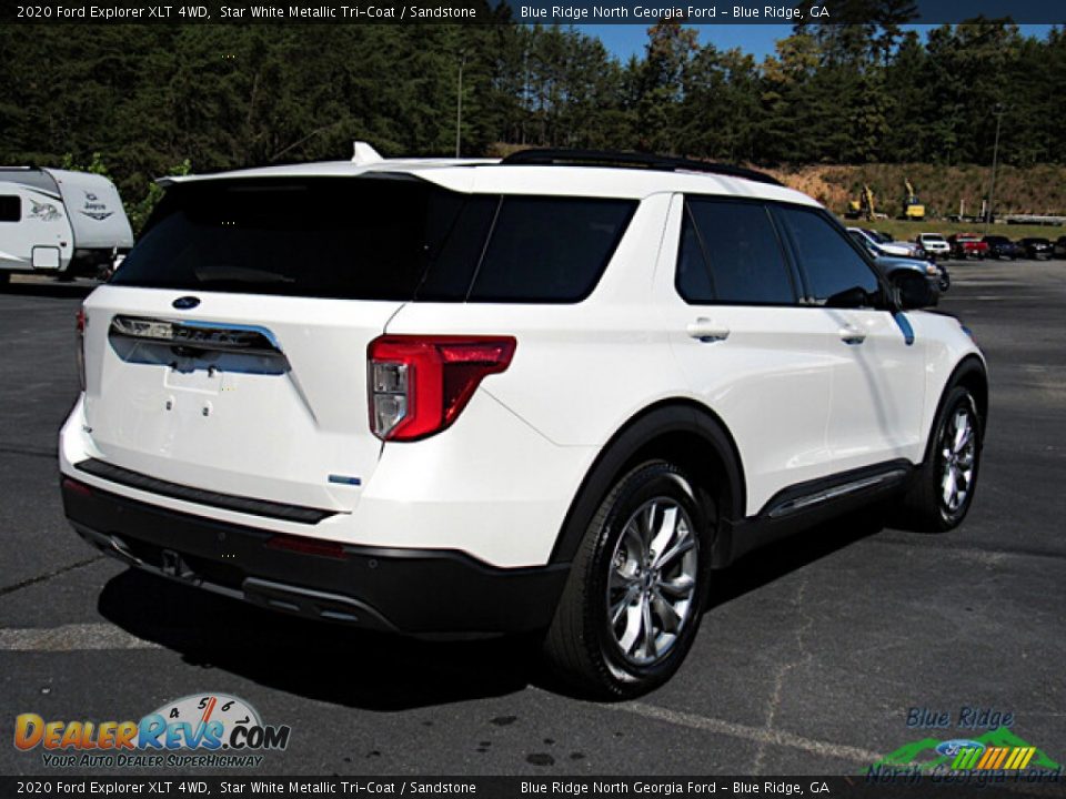 2020 Ford Explorer XLT 4WD Star White Metallic Tri-Coat / Sandstone Photo #6