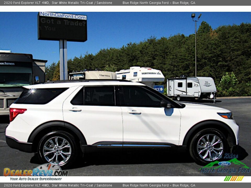 2020 Ford Explorer XLT 4WD Star White Metallic Tri-Coat / Sandstone Photo #7
