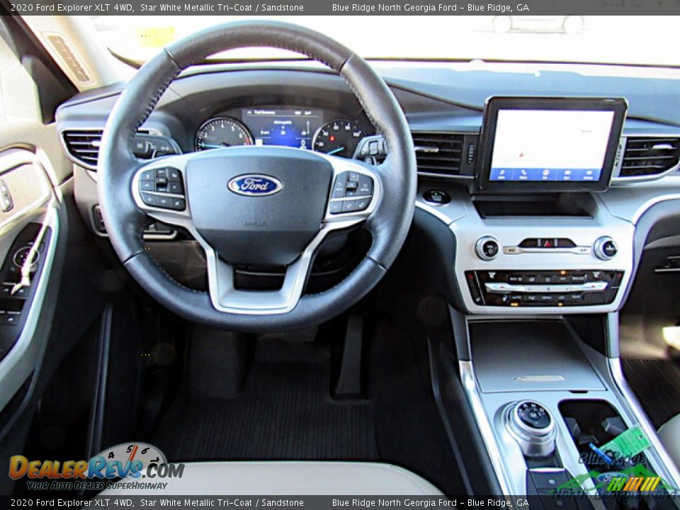 2020 Ford Explorer XLT 4WD Star White Metallic Tri-Coat / Sandstone Photo #16