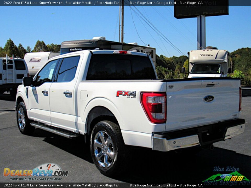 2022 Ford F150 Lariat SuperCrew 4x4 Star White Metallic / Black/Baja Tan Photo #3