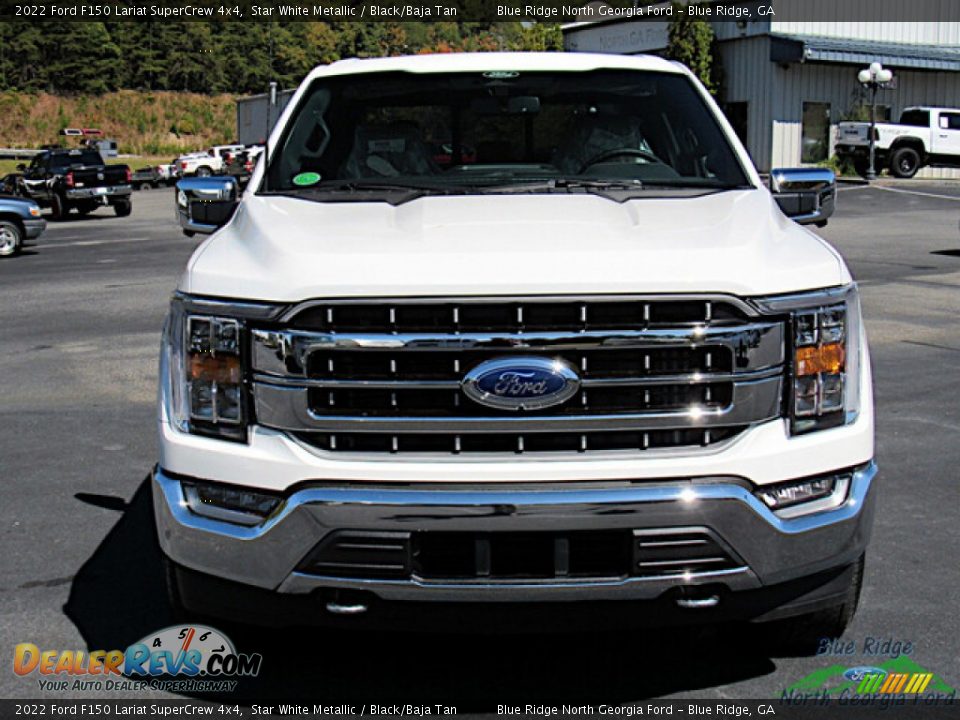 2022 Ford F150 Lariat SuperCrew 4x4 Star White Metallic / Black/Baja Tan Photo #4