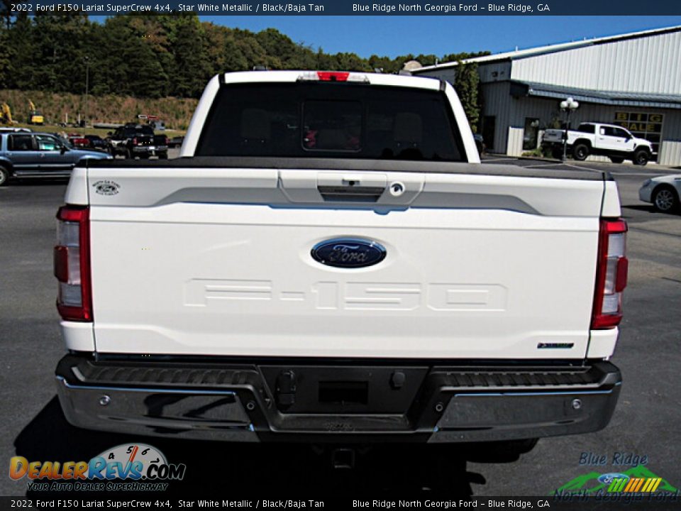 2022 Ford F150 Lariat SuperCrew 4x4 Star White Metallic / Black/Baja Tan Photo #5