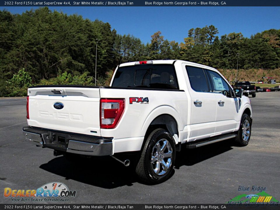 2022 Ford F150 Lariat SuperCrew 4x4 Star White Metallic / Black/Baja Tan Photo #6