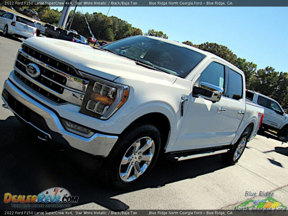 2022 Ford F150 Lariat SuperCrew 4x4 Star White Metallic / Black/Baja Tan Photo #29