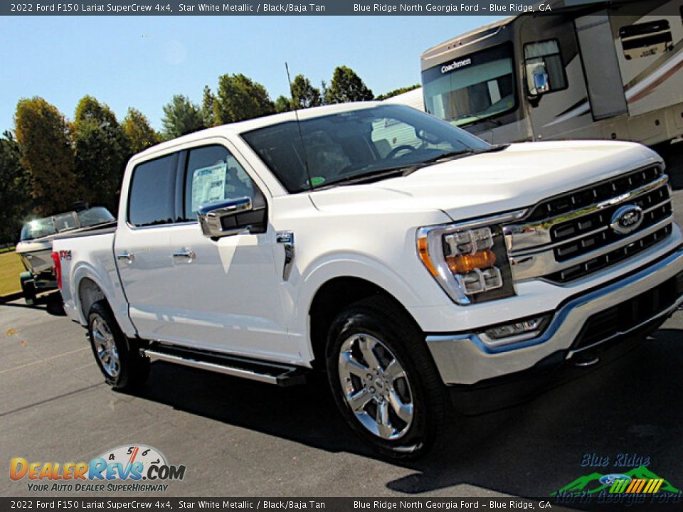 2022 Ford F150 Lariat SuperCrew 4x4 Star White Metallic / Black/Baja Tan Photo #30