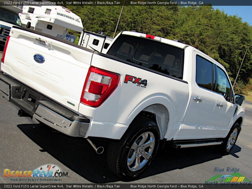 2022 Ford F150 Lariat SuperCrew 4x4 Star White Metallic / Black/Baja Tan Photo #31