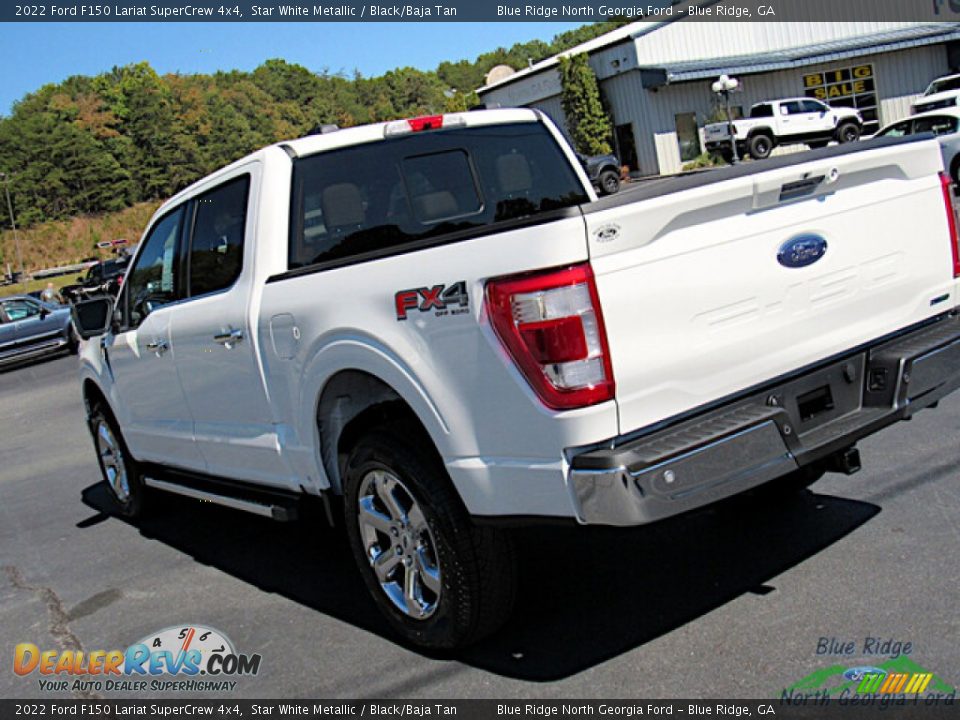 2022 Ford F150 Lariat SuperCrew 4x4 Star White Metallic / Black/Baja Tan Photo #32