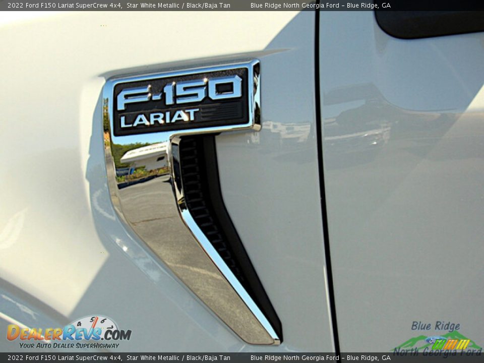 2022 Ford F150 Lariat SuperCrew 4x4 Star White Metallic / Black/Baja Tan Photo #33