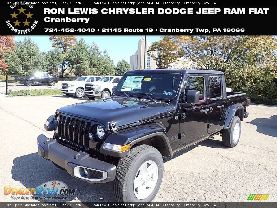 2023 Jeep Gladiator Sport 4x4 Black / Black Photo #1