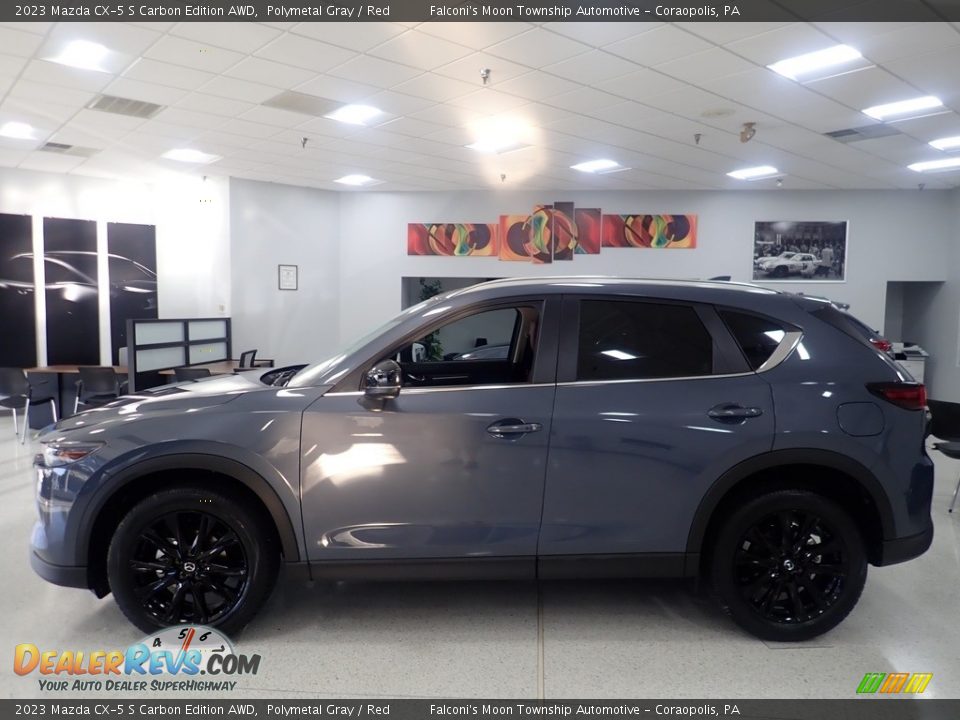 2023 Mazda CX-5 S Carbon Edition AWD Polymetal Gray / Red Photo #6