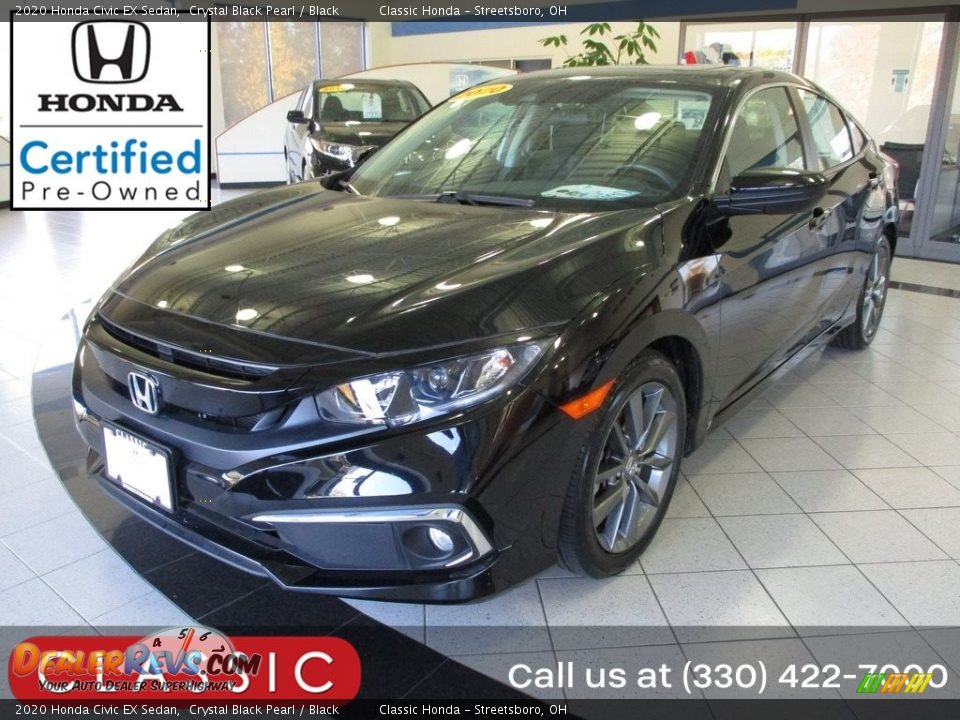 2020 Honda Civic EX Sedan Crystal Black Pearl / Black Photo #1