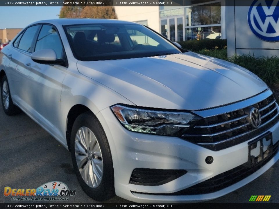 2019 Volkswagen Jetta S White Silver Metallic / Titan Black Photo #1