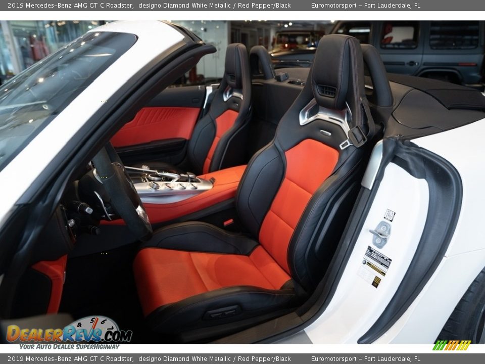 2019 Mercedes-Benz AMG GT C Roadster designo Diamond White Metallic / Red Pepper/Black Photo #2