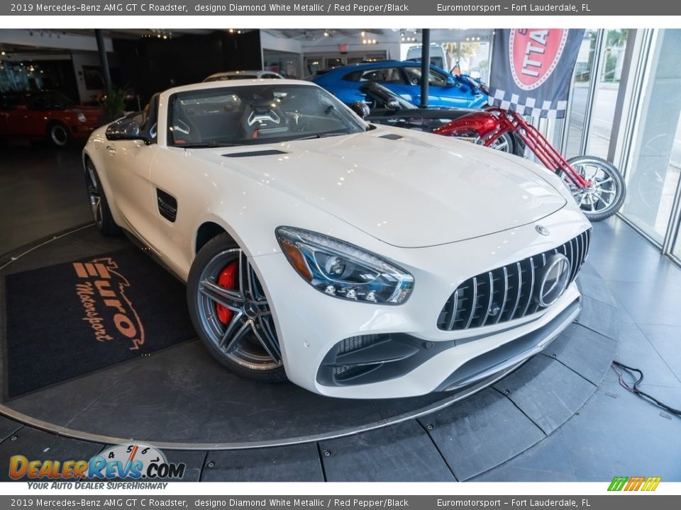 2019 Mercedes-Benz AMG GT C Roadster designo Diamond White Metallic / Red Pepper/Black Photo #7